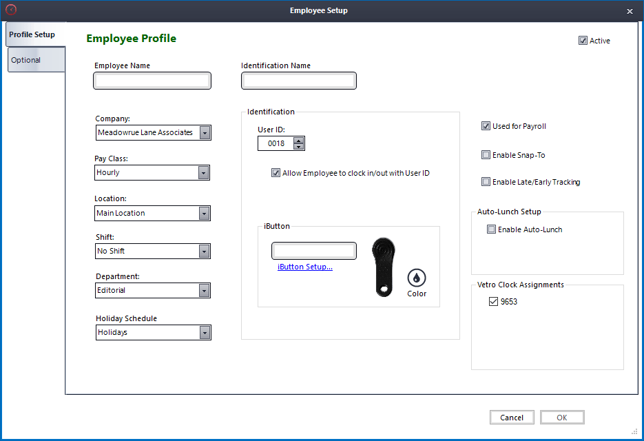Each employee's information is entered on the Employee Profile screen. Each employee's information is entered on the Employee Profile screen.