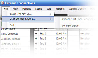 Setting up a User-Defined Export.